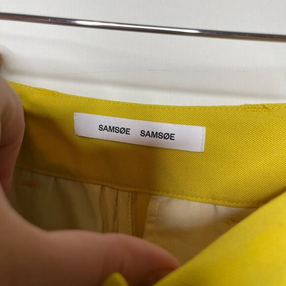 Samsoe Samsoe High Rise Straight Cut Pleated Luzy Trousers Celery Womens S NWT - Picture 10 of 10